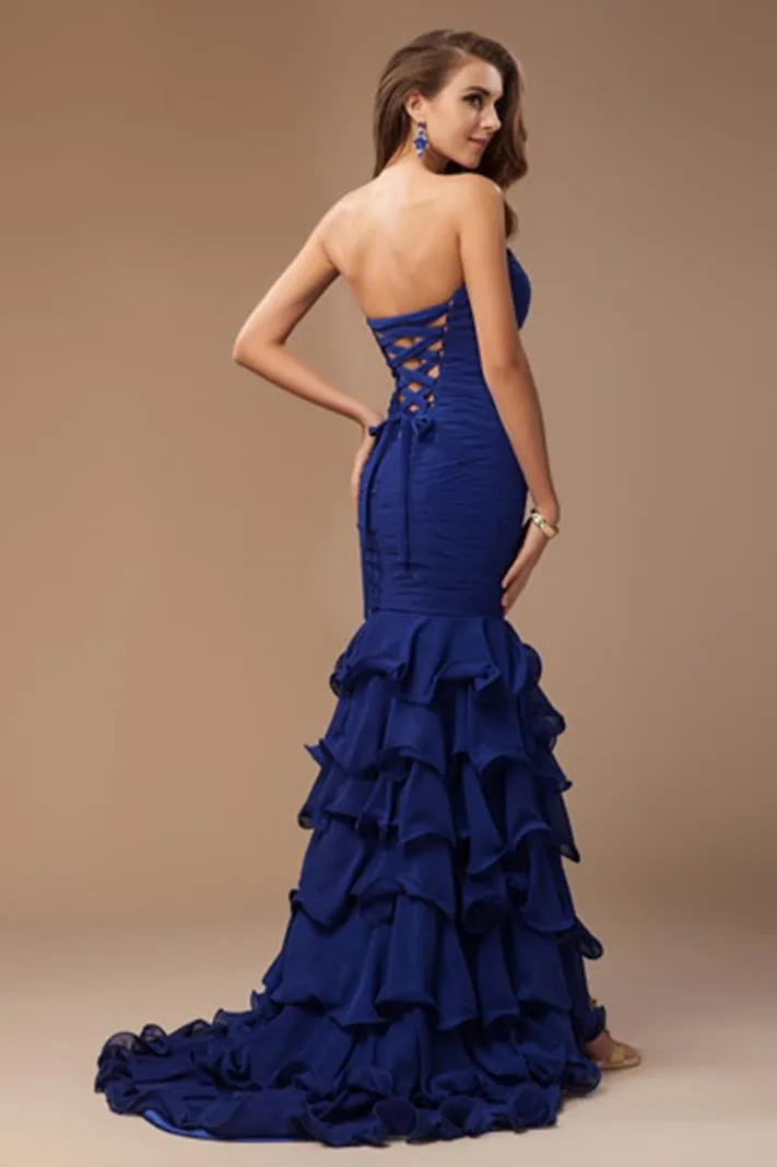 ---Long evening dress by Sposamore made in tulle with draped bodice--