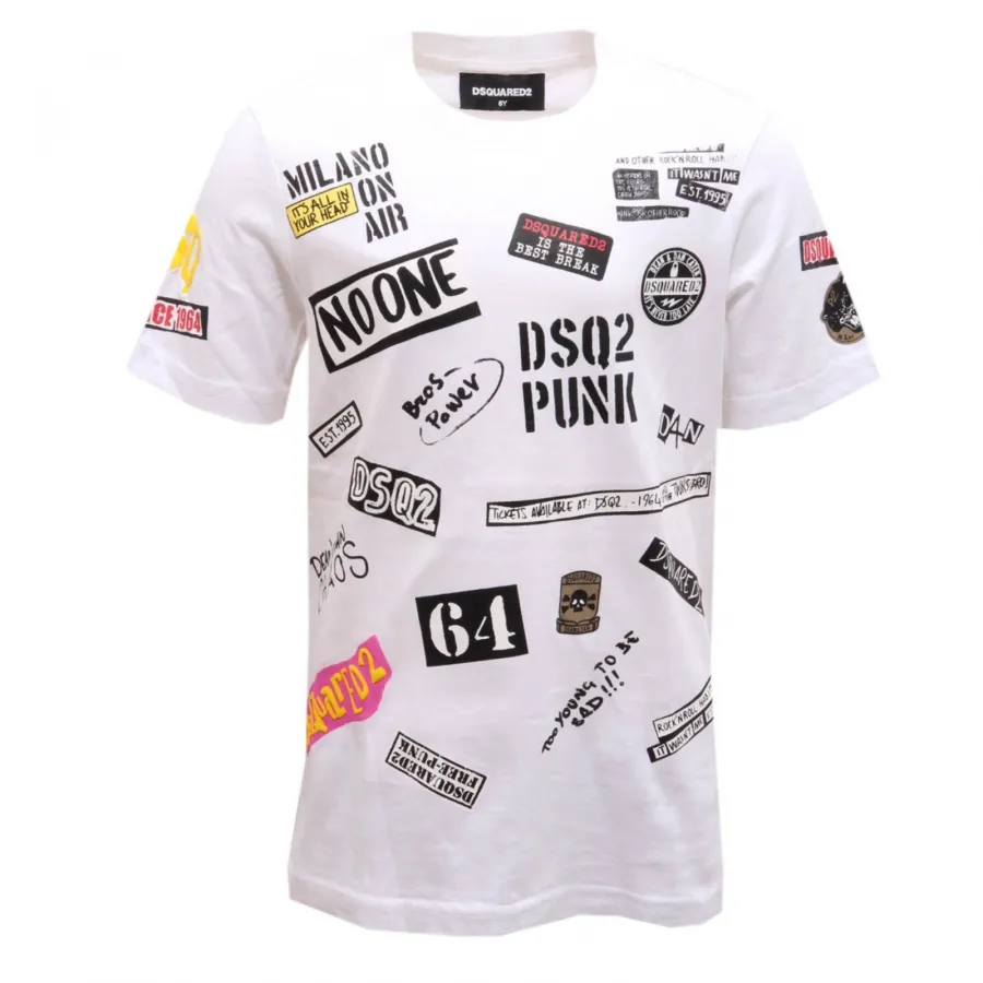 8407AH maglia bimbo DSQUARED2 white cotton t-shirt kids