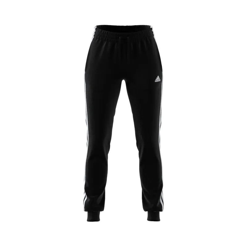 ADIDAS DONNA PANTALONE NERO ESSENTIALS SINGLE JERSEY 3 COLORE NERO STRICE BIANCHE