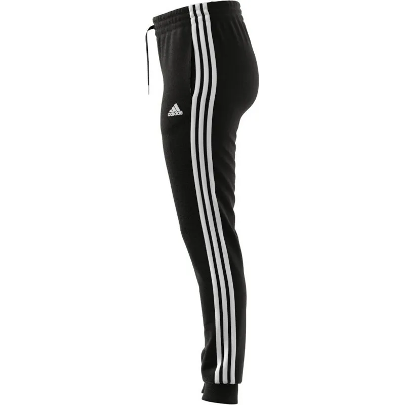 ADIDAS DONNA PANTALONE NERO ESSENTIALS SINGLE JERSEY 3 COLORE NERO STRICE BIANCHE