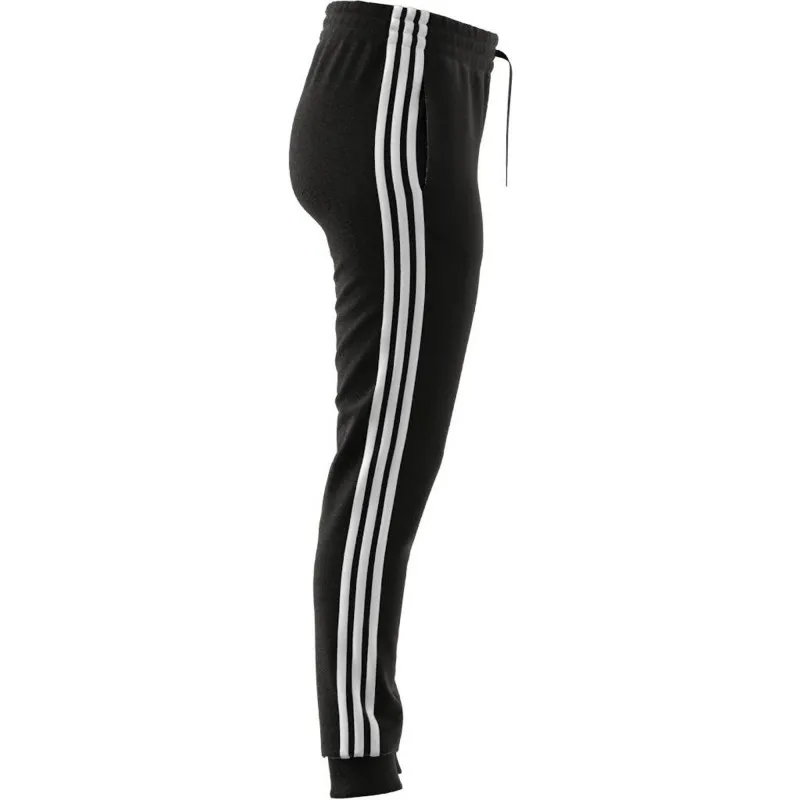 ADIDAS DONNA PANTALONE NERO ESSENTIALS SINGLE JERSEY 3 COLORE NERO STRICE BIANCHE