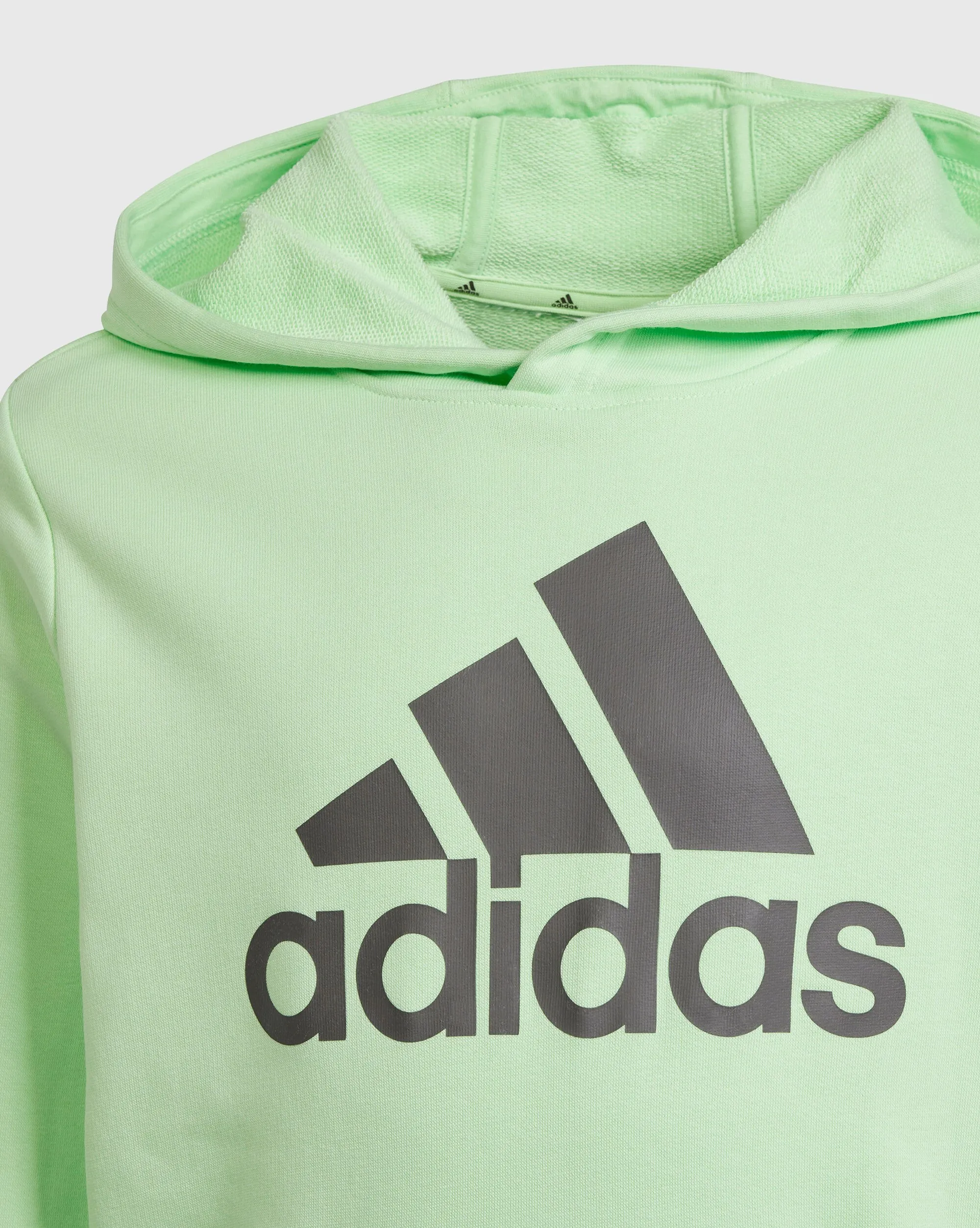 Adidas Felpa con cappuccio Big Logo Essentials Cotton Verde Bambino