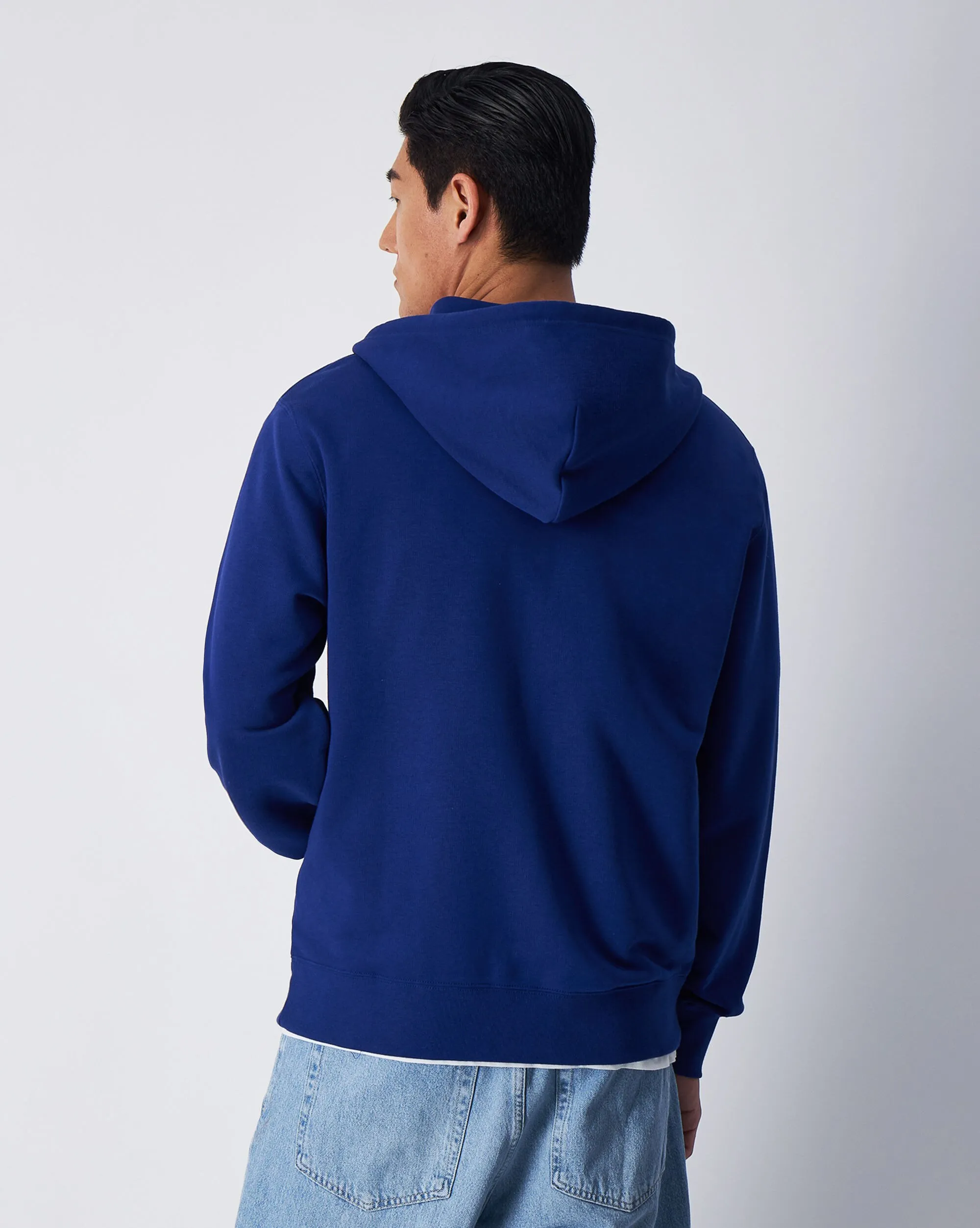 Champion Felpa Con Cappuccio Full-Zip Logo Champion Blu Uomo