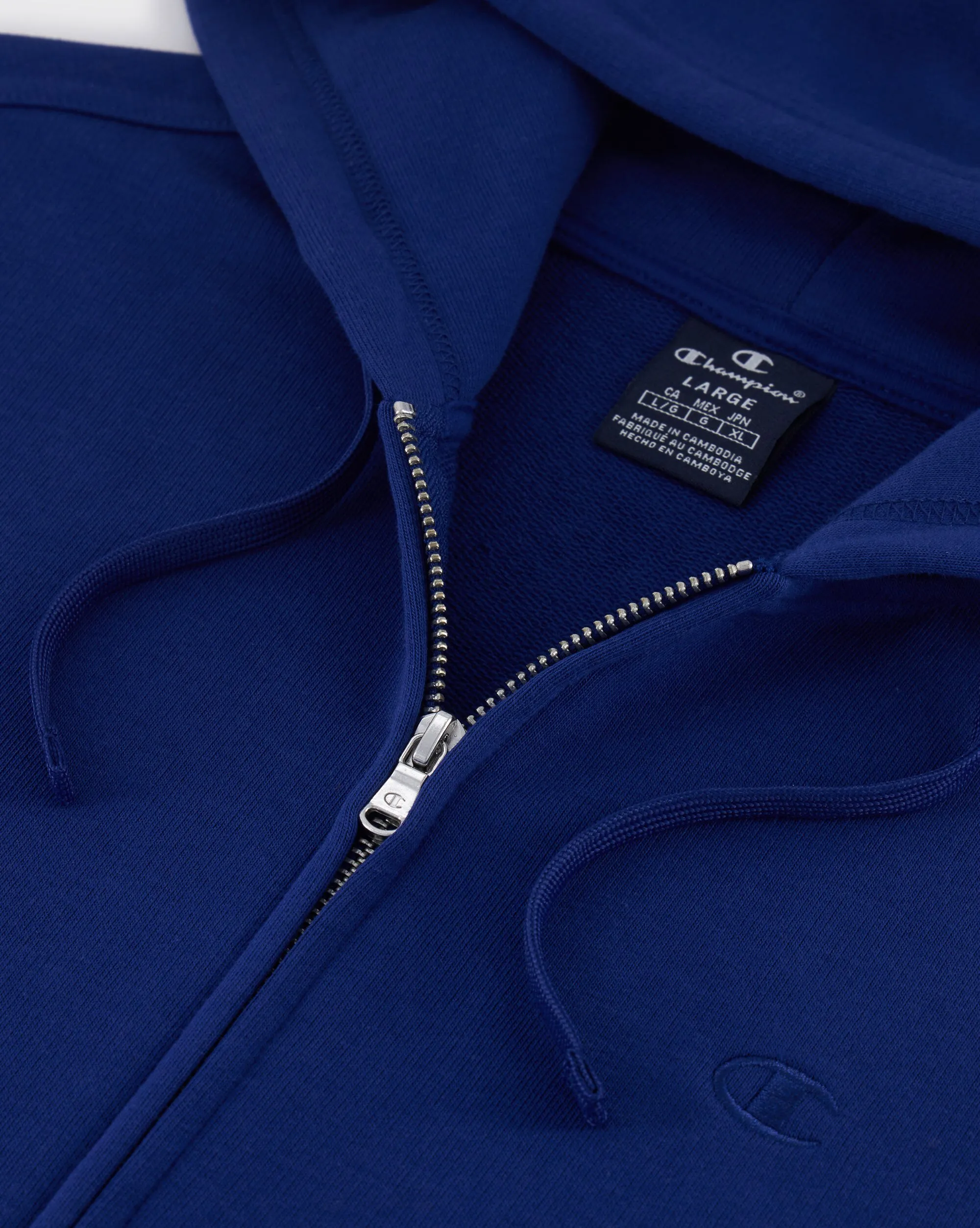 Champion Felpa Con Cappuccio Full-Zip Logo Champion Blu Uomo