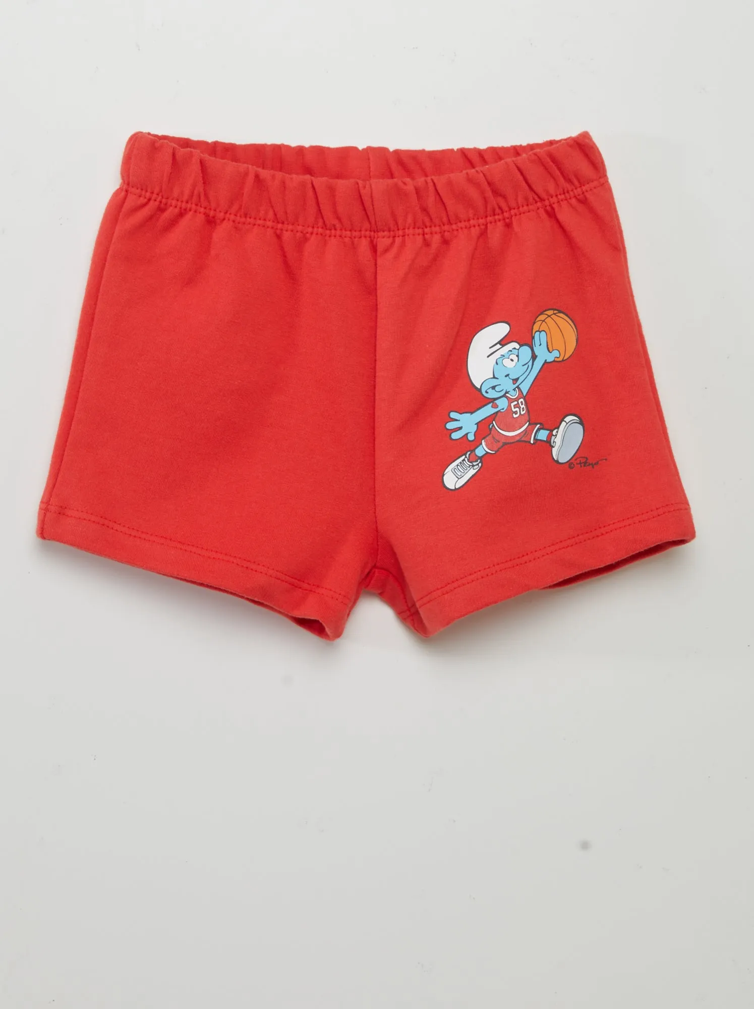 Completo t-shirt + shorts 'I Puffi' - 2 pezzi - ROSSO