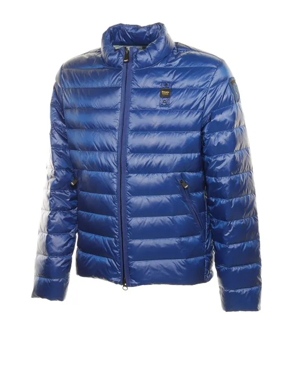 Down jacket in nylon with horizontal stitching