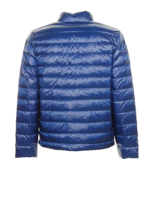 Down jacket in nylon with horizontal stitching