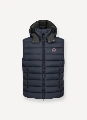 Down vest with detachable hood