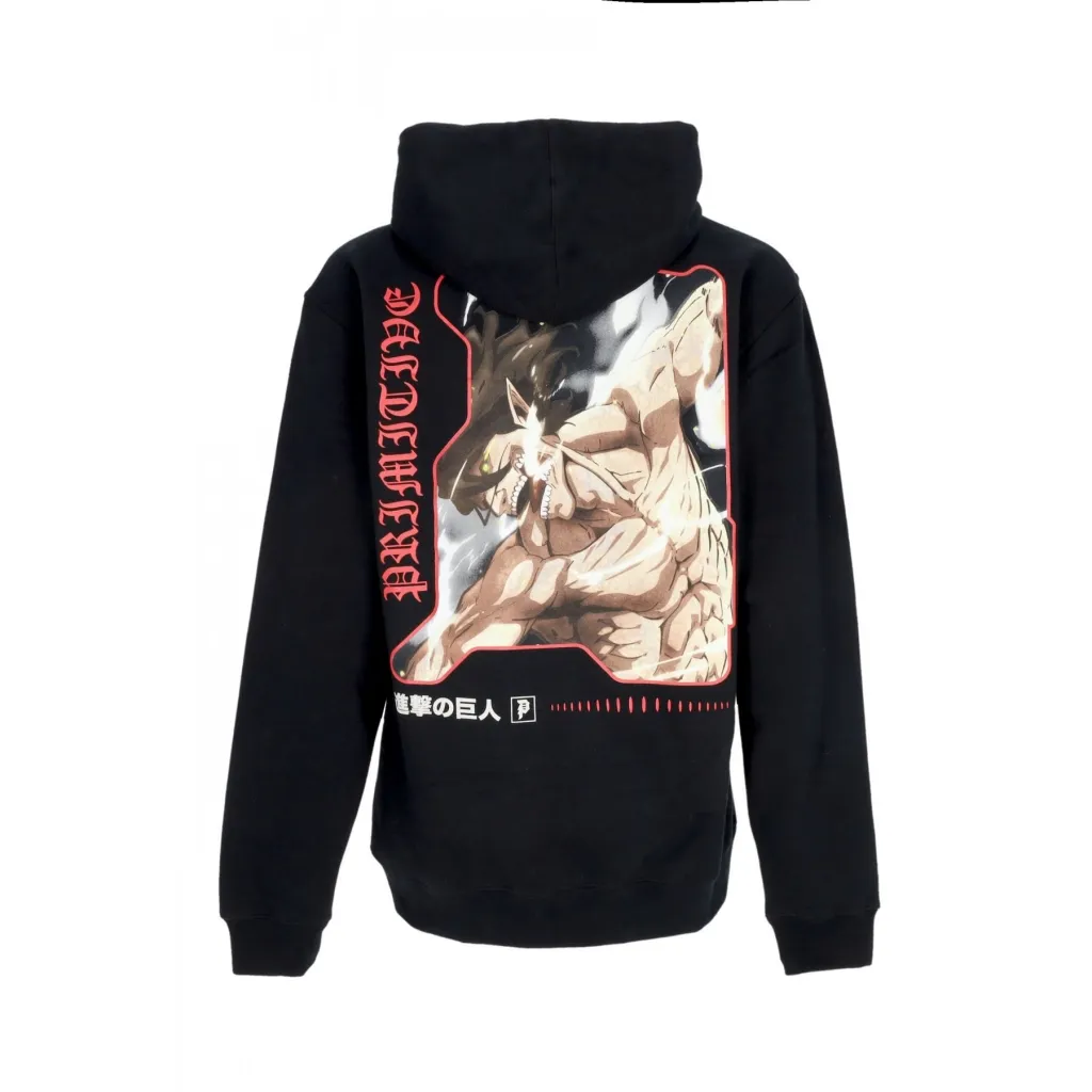 felpa cappuccio uomo future memory hoodie x attack on titan BLACK