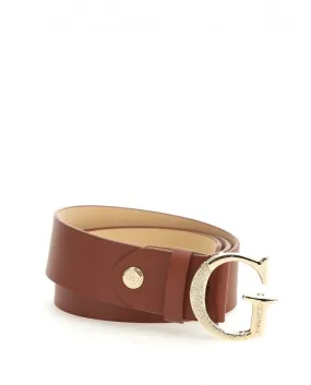 GUESS BW7749 cintura belt pelle donna marrone con logo oro