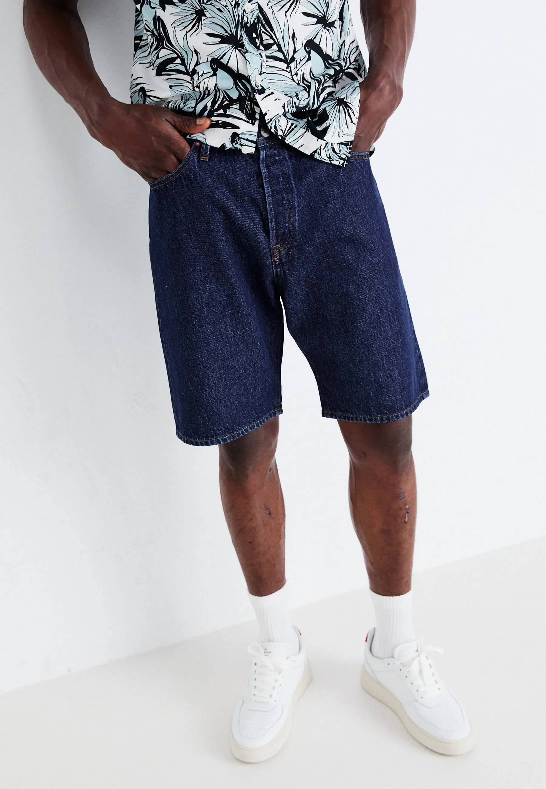 JJIALEX JJORIGINAL DENIM JORTS - Shorts di jeans