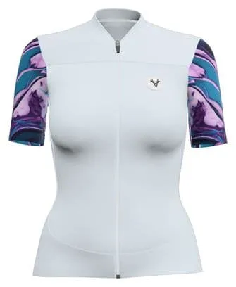 LeBram Ventoux Pétrole Women Short Sleeves Jersey Sky Blue