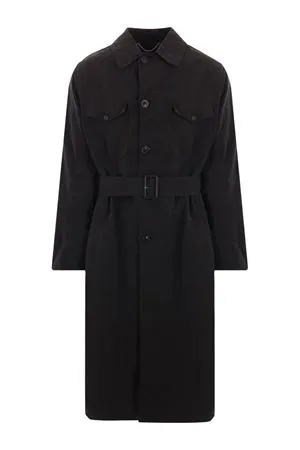 MAISON MARGIELA Abbigliamento,Cappotti Trench con cintura nero 