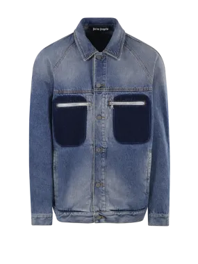 MEN OALM ANGELS BLUE COTTON RESERVE DYE LOOSE DENIM JACKET