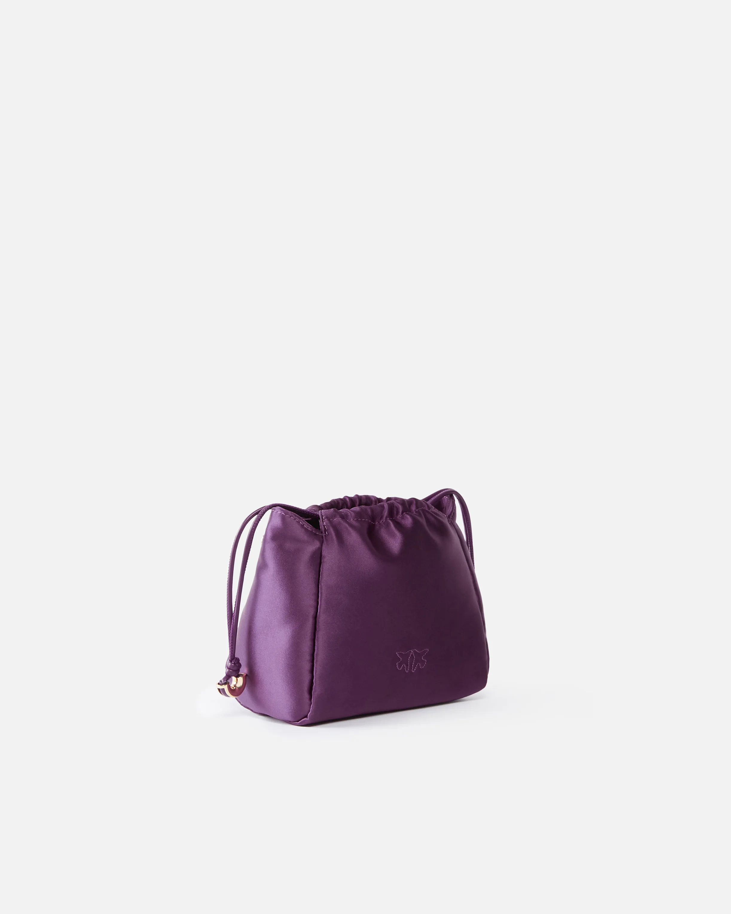  Mini borsa pochette in satin con catena    