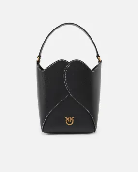  Mini borsa secchiello Heart in pelle con tracolla    