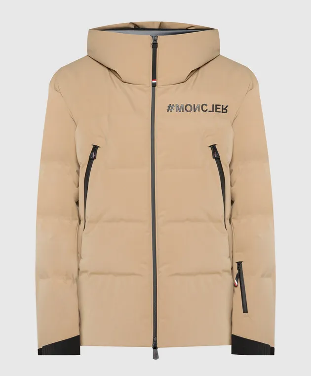 Moncler Grenoble Piumino Fellberg marrone con logo 1A0004553066