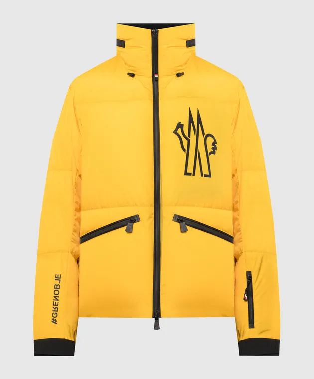 Moncler Grenoble Piumino giallo con logo 1A000235399E