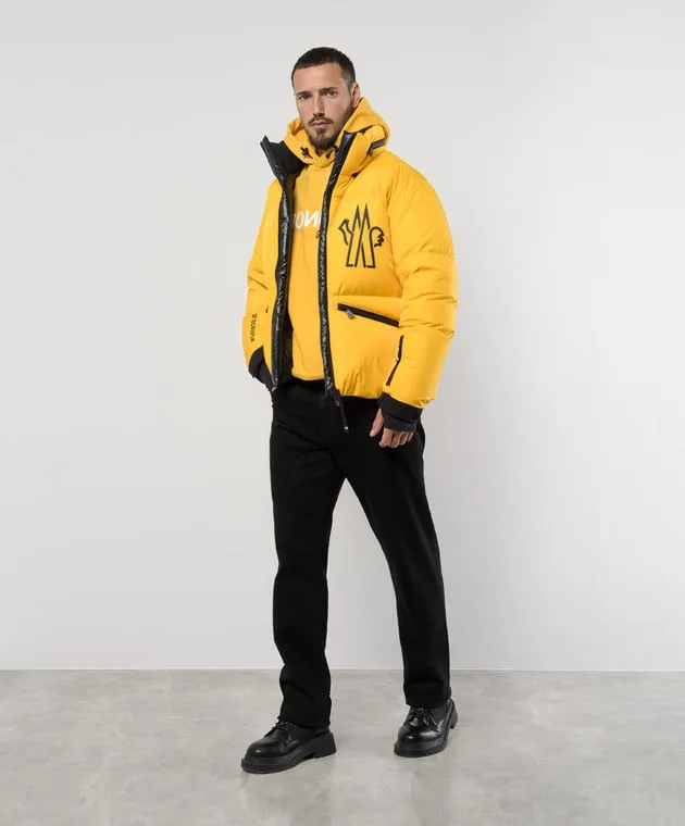 Moncler Grenoble Piumino giallo con logo 1A000235399E