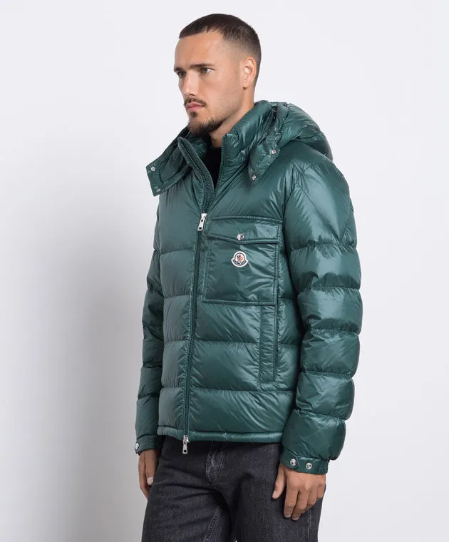 Moncler Piumino con logo Wollaston di colore verde 1A00001595ZZ