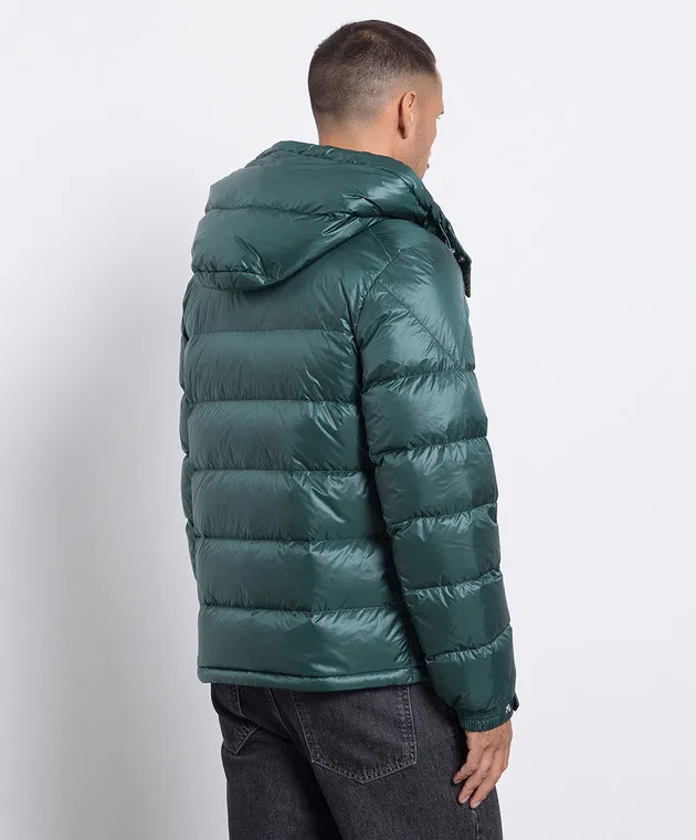 Moncler Piumino con logo Wollaston di colore verde 1A00001595ZZ