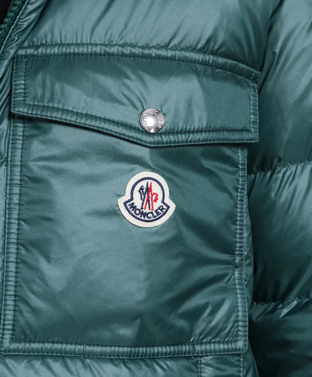 Moncler Piumino con logo Wollaston di colore verde 1A00001595ZZ