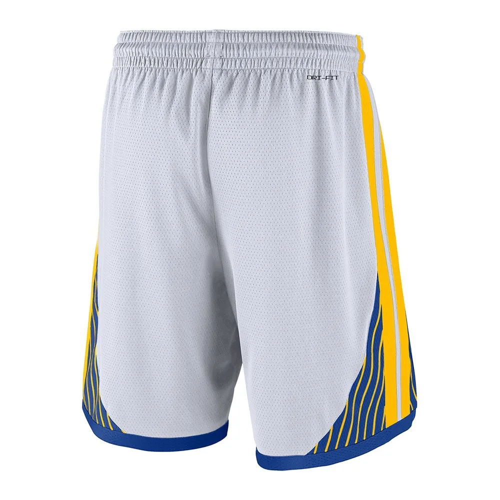 Nike Pantaloncini Basket Nba Warrior Association Bianco Giallo Uomo