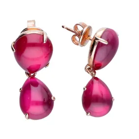 Orecchini Pomellato in oro rosa 9ct. con rubino sintetico