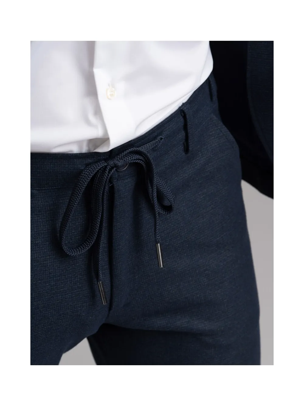 Pantalone uomo blu in jersey stampato