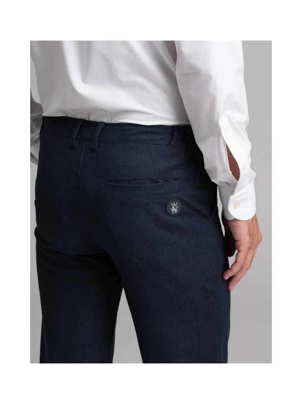 Pantalone uomo blu in jersey stampato