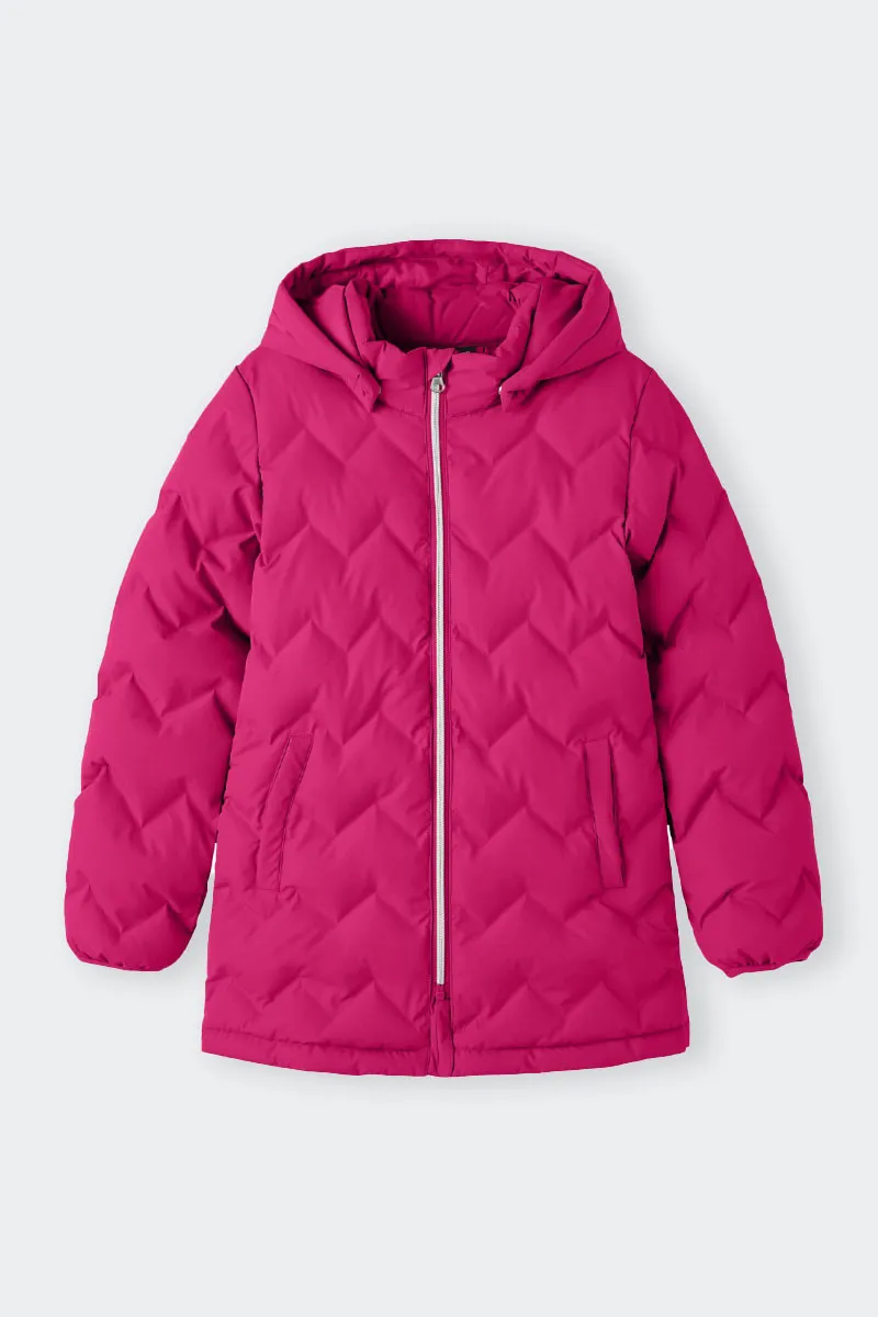 PIUMINO FUCSIA CON CAPPUCCIO REMOVIBILE KIDS