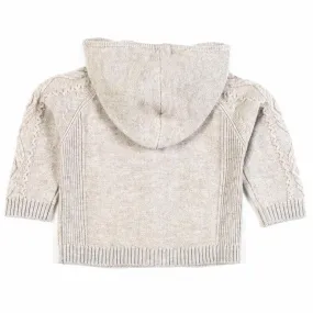 Pullover Sabbia Con Cappuccio E Zip Bimbo