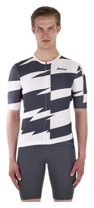 Santini Furia Short Sleeve Jersey White/Black