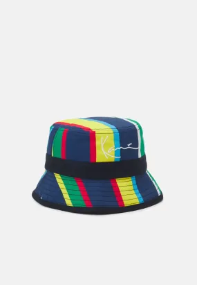 SIGNATURE REVERSIBLE STRIPE BUCKET HAT UNISEX - Cappello