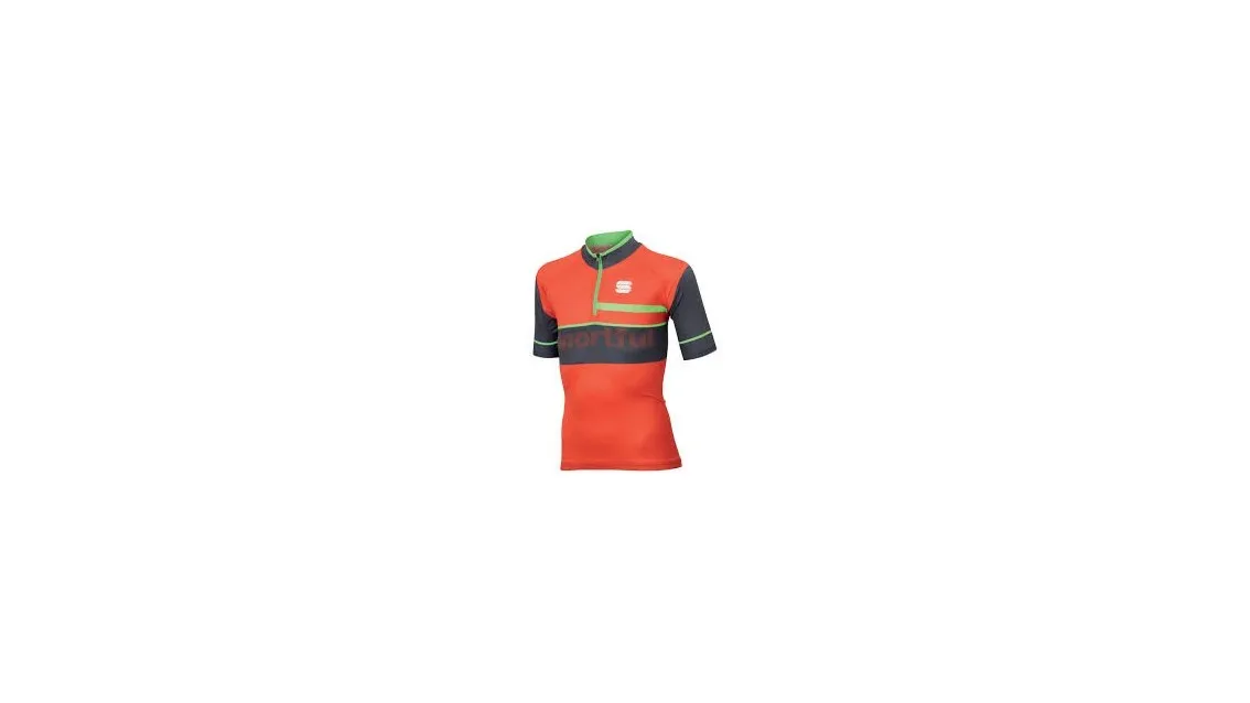 SPORTFUL Maglia Squadra Corse Kid Fire Red/Anthracite/Green Fluo