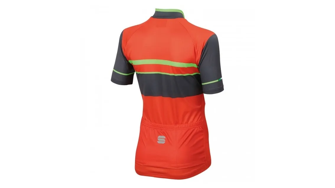 SPORTFUL Maglia Squadra Corse Kid Fire Red/Anthracite/Green Fluo