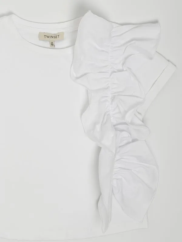 T-shirt bambina Twinset in jersey Bianco