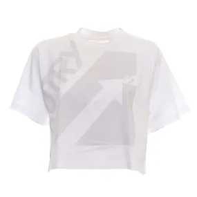 T-Shirt In Jersey Di Cotone Cropped Bianco