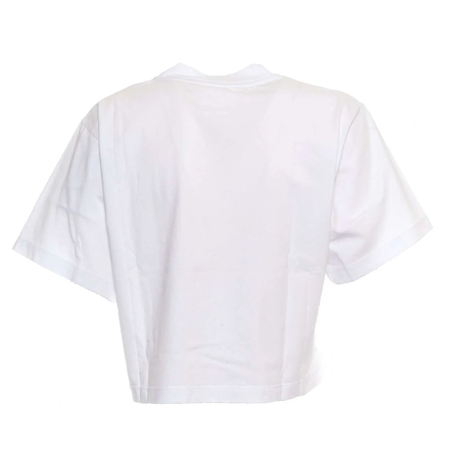 T-Shirt In Jersey Di Cotone Cropped Bianco