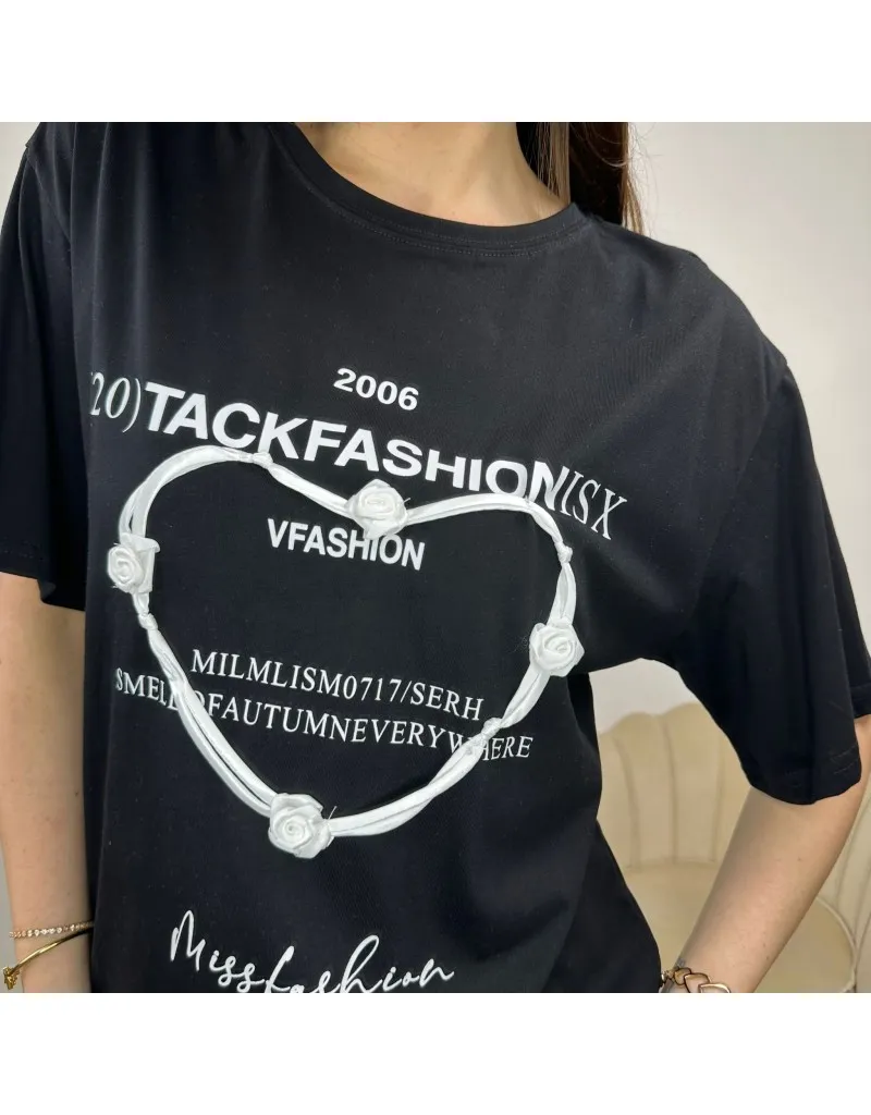 T-SHIRT TACKFASHION NERA