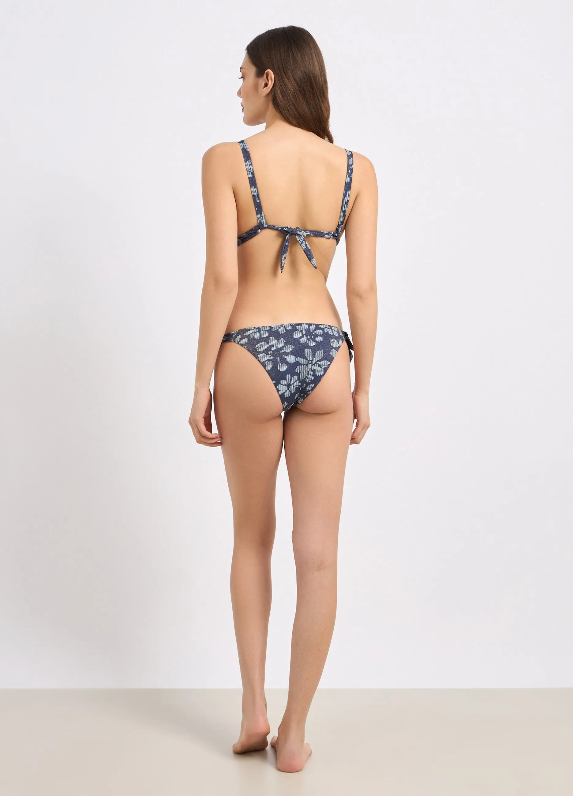 Top bikini con paillettes donna