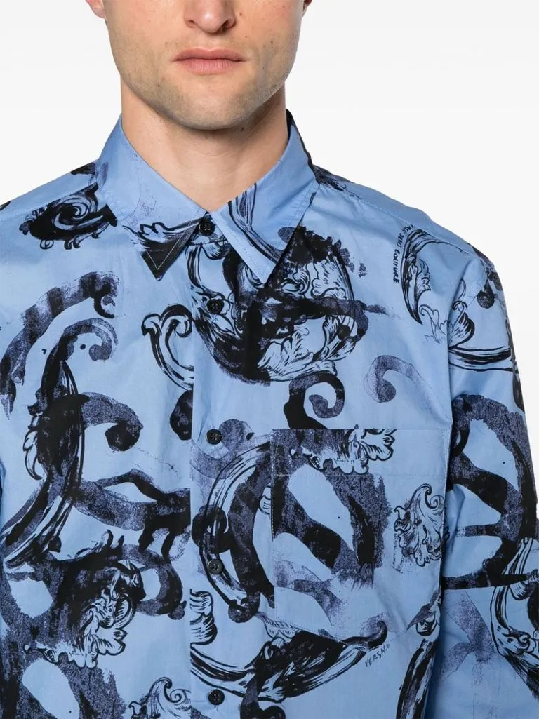 versace jeans couture Camicia stampa acquerello